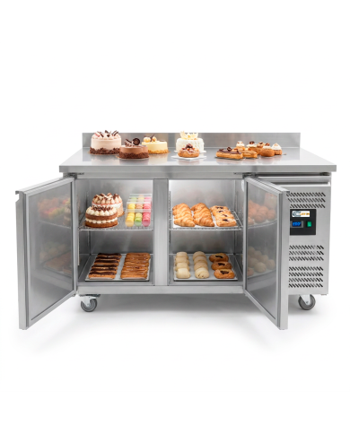 Bajo Mostrador Pastelero Refrigerado Acero Inoxidable 282 Litros 2 Pue