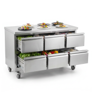 Mesa Fría De Preparación De 6 Cajones De 135X70 Cm Estática Cleiton C