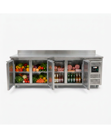 Bajo Mostrador Refrigerado 4 Puertas 223x70 Ventilado Cleiton