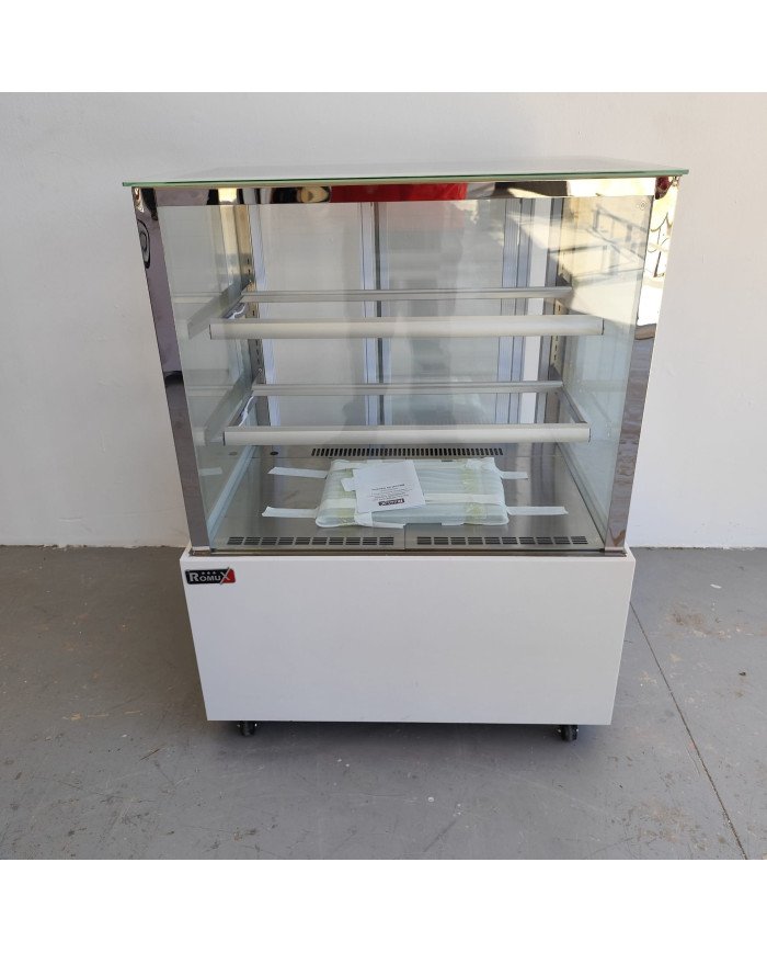 208. Vitrina Pastelera Expositora Refrigerada Cuadrada de Suelo 2 Estantes Blanca 300 Litros Ventilada (FR-20)
