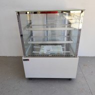 208. Vitrina Pastelera Expositora Refrigerada Cuadrada de Suelo 2 Estantes Blanca 300 Litros Ventilada (FR-20)