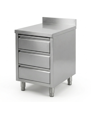 Estantería de pie de acero inoxidable con 4 estantes 1200x500x1800 mm para hostelería | CLEITON