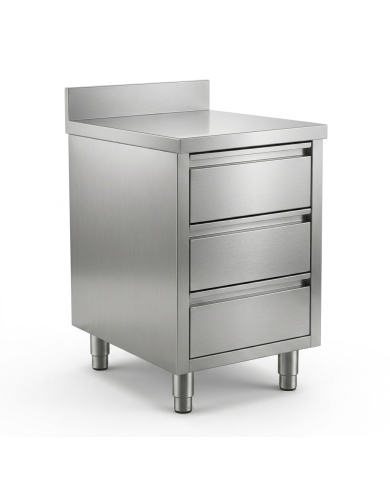 Estantería de pie de acero inoxidable con 4 estantes 1400x500x1800 mm para hostelería | ROMUX