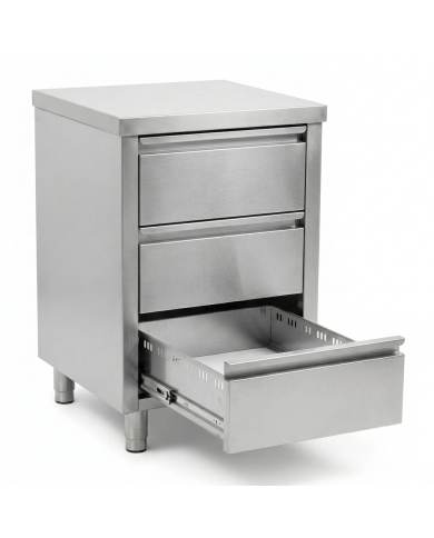 Estantería de pie de acero inoxidable con 4 estantes 1400x500x1800 mm para hostelería | ROMUX