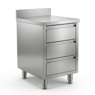 Estantería de pie de acero inoxidable con 4 estantes 1400x500x1800 mm para hostelería | CLEITON