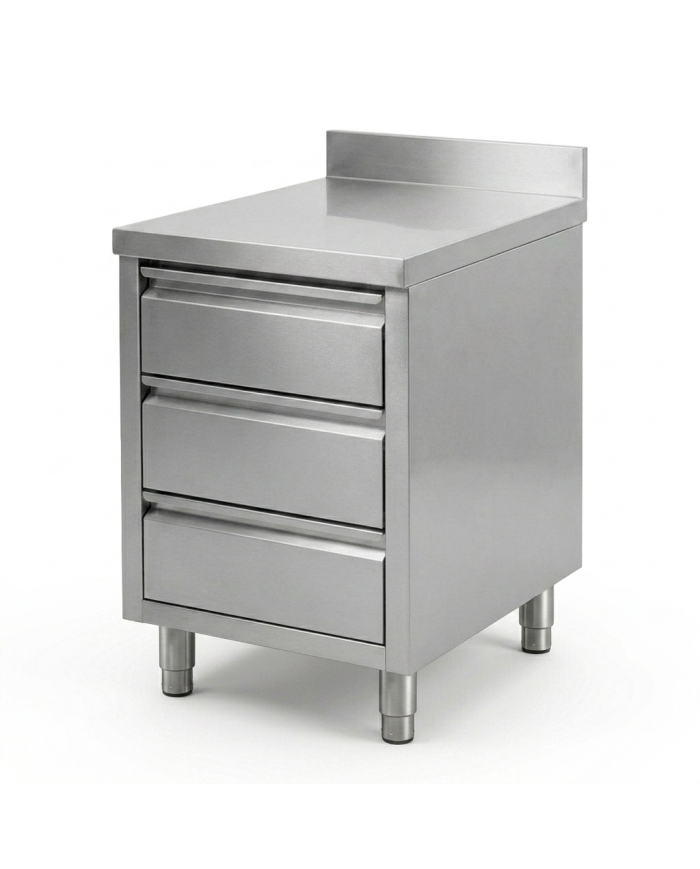 Estantería de pie de acero inoxidable con 4 estantes 1400x500x1800 mm para hostelería | CLEITON