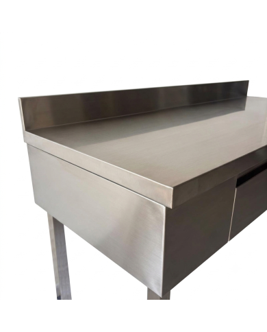 Mesa De Trabajo Mural Con 1 Cajón De Acero Inoxidable Para Hosteleria