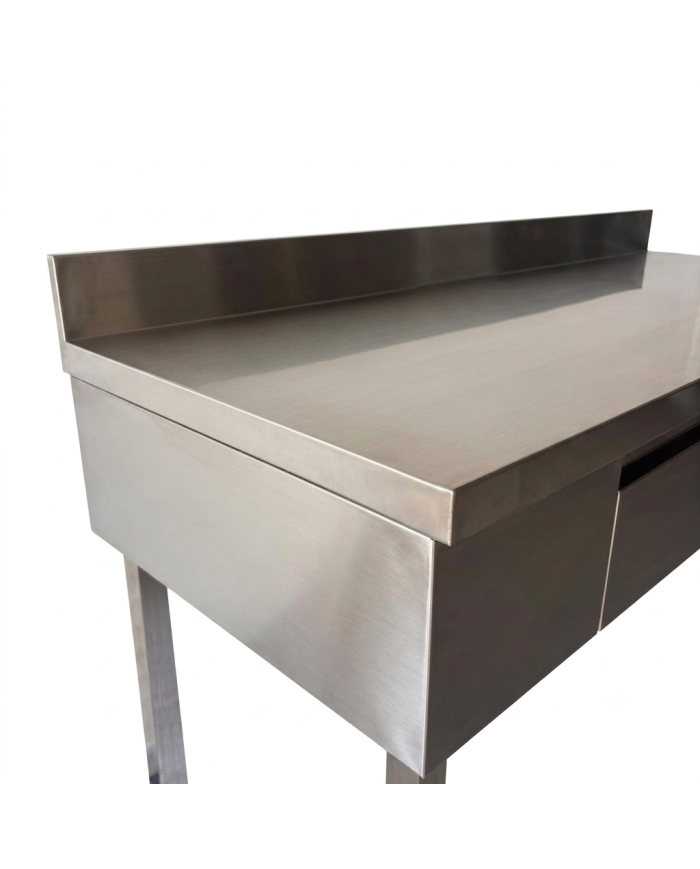 Mesa De Trabajo Mural Con 1 Cajón De Acero Inoxidable Para Hosteleria