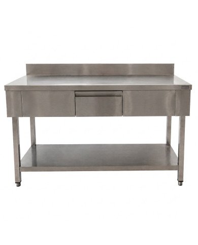 Mesa De Trabajo Mural Con 1 Cajón De Acero Inoxidable Para Hosteleria