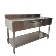 Mesa De Trabajo Mural Con 1 Cajón De Acero Inoxidable Para Hosteleria
