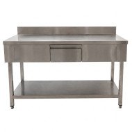 Mesa De Trabajo Mural Con 1 Cajón De Acero Inoxidable Para Hosteleria