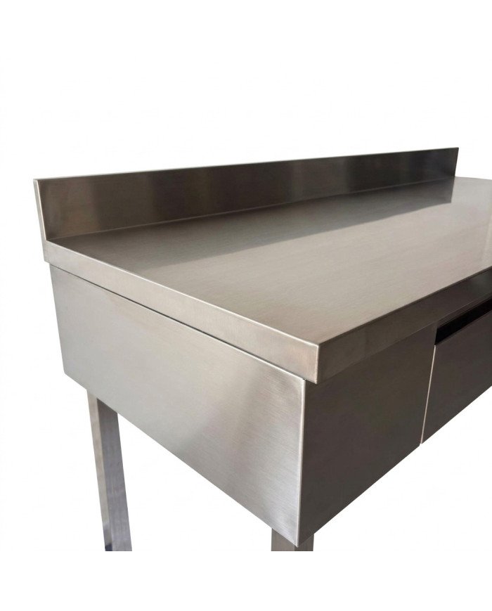 Mesa De Trabajo Mural Con 1 Cajón De Acero Inoxidable Para Hosteleria