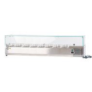 Vitrina refrigerada Cleiton 180x33 cm - 9 cubetas GN 1/4