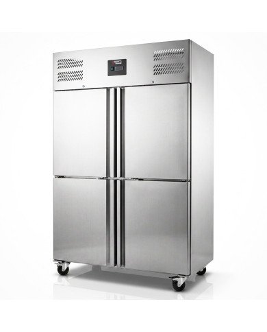 Armario de Congelacion Acero Inoxidable 1200 Litros 2 Puertas Medias 134 cm Ventilado