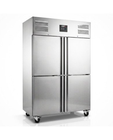 Armario de Congelacion Acero Inoxidable 1200 Litros 2 Puertas Medias 134 cm Ventilado