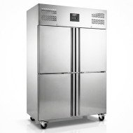 Armario de Congelacion Acero Inoxidable 1200 Litros 2 Puertas Medias 134 cm Ventilado