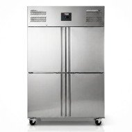 Armario de Congelacion Acero Inoxidable 1200 Litros 2 Puertas Medias 134 cm Ventilado