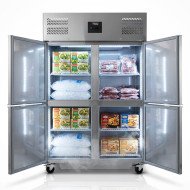 Armario de Congelacion Acero Inoxidable 1200 Litros 2 Puertas Medias 134 cm Ventilado