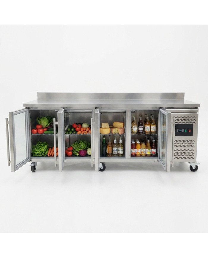 Bajo Mostrador Refrigerado 4 Puertas cristal 223x70 Ventilado Romux