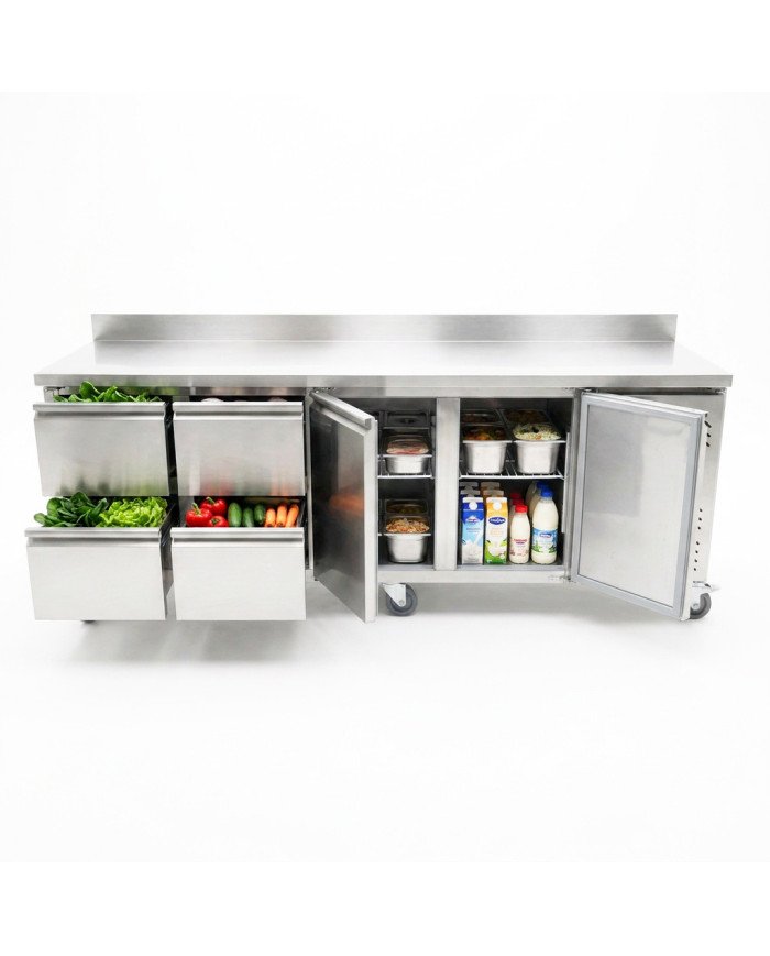 Bajo Mostrador 2 Puertas 4 Cajones de 223x70 cm Ventilado Romux