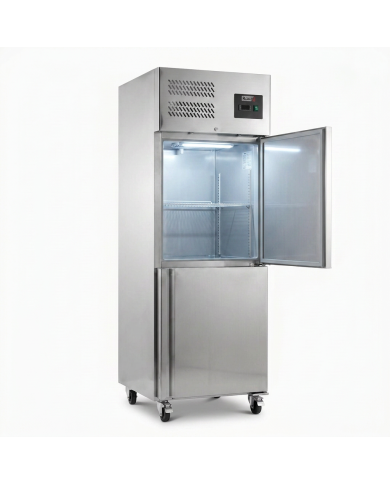 Armario Refrigerado Acero Inoxidable 430 Litros 2 Puertas Medias 68 cm Ventilado ®Cleiton