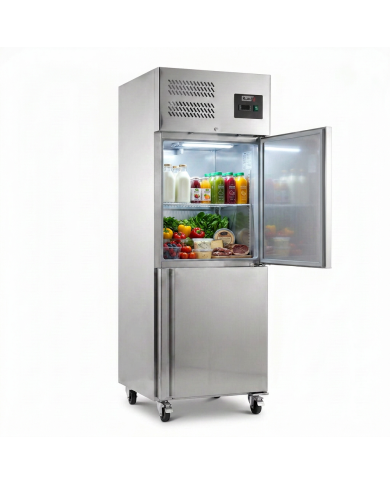Armario Refrigerado Acero Inoxidable 430 Litros 2 Puertas Medias 68 cm Ventilado ®Cleiton