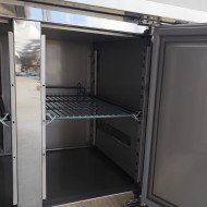 Mesa Fría de Preparación Acero Inoxidable 4 Puertas 553 Litros 223x70 cm Clase A Ventilada Romux | Hosteleria