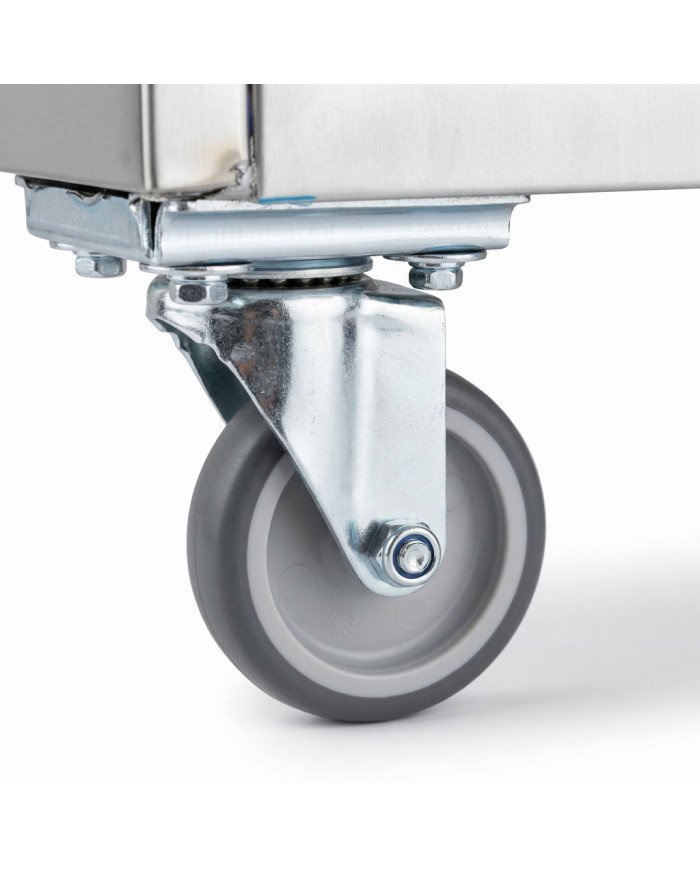 Mesa Fría de Preparación Acero Inoxidable 4 Puertas 553 Litros 223x70 cm Clase A Ventilada Romux | Hosteleria