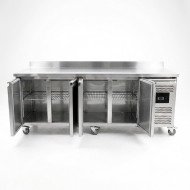 Mesa Fría de Preparación Acero Inoxidable 4 Puertas 553 Litros 223x70 cm Clase A Ventilada Cleiton | Hosteleria