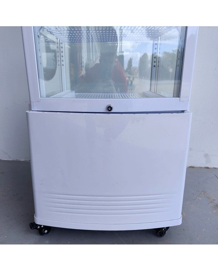 88. Vitrina Pastelera Expositora Refrigerada Vertical de Suelo 4 Estantes con 1 Puerta Blanca 230 Litros Ventilada (FR-138)