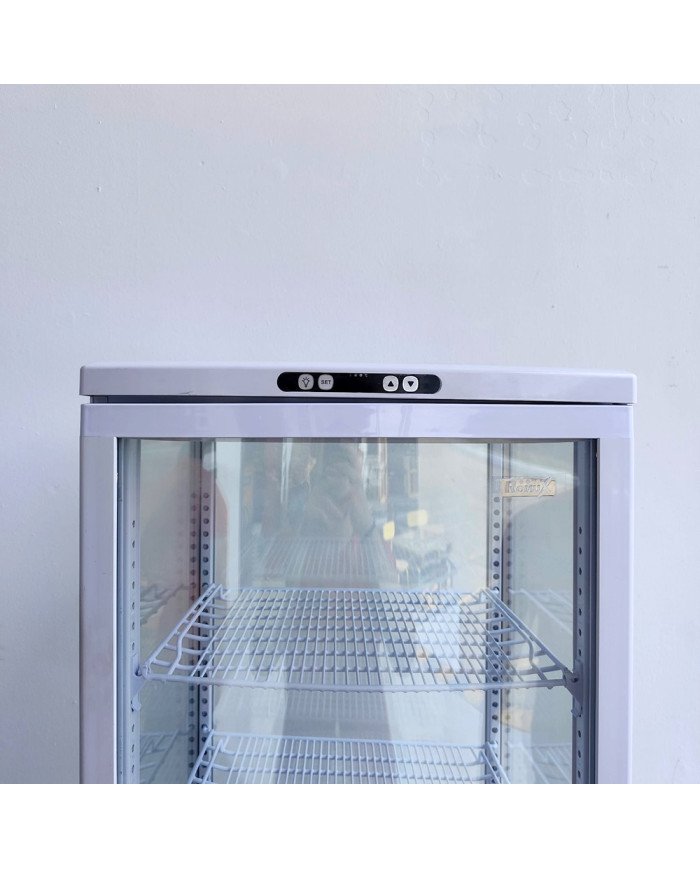 88. Vitrina Pastelera Expositora Refrigerada Vertical de Suelo 4 Estantes con 1 Puerta Blanca 230 Litros Ventilada (FR-138)