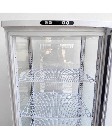 88. Vitrina Pastelera Expositora Refrigerada Vertical de Suelo 4 Estantes con 1 Puerta Blanca 230 Litros Ventilada (FR-138)