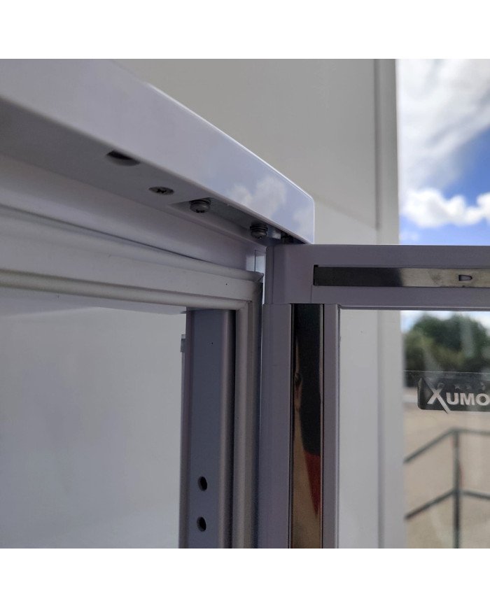 88. Vitrina Pastelera Expositora Refrigerada Vertical de Suelo 4 Estantes con 1 Puerta Blanca 230 Litros Ventilada (FR-138)