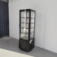 86. Vitrina Pastelera Expositora Refrigerada Vertical de Suelo 4 Estantes con 1 Puerta Negra 230 Litros Ventilada