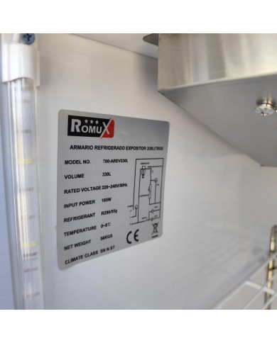 Armario Expositor Refrigerado 300L Ventilado Romux | Equipamiento Industrial
