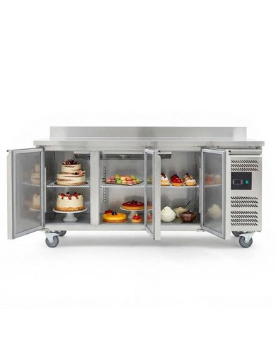 Bajo Mostrador Pastelero Refrigerado Acero Inoxidable 580 Litros 3 Puertas 202x80 cm Ventilado Cleiton | Hostelería