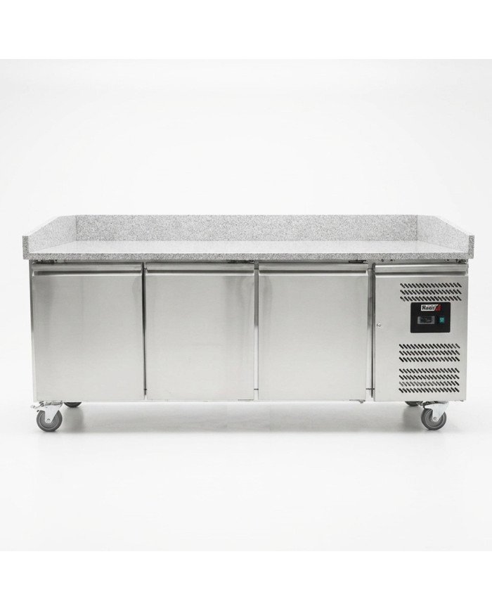 Mesa pizzera refrigerada 200 cm 3 puertas mármol ROMUX | Hostelería profesional