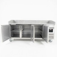 Mesa pizzera refrigerada 200 cm 3 puertas mármol ROMUX | Hostelería profesional