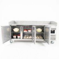 Mesa pizzera refrigerada 200 cm 3 puertas mármol ROMUX | Hostelería profesional
