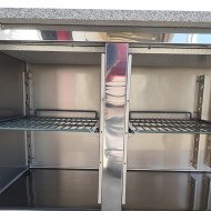 Mesa pizzera refrigerada 200 cm 3 puertas mármol ROMUX | Hostelería profesional