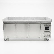 Mesa pizzera refrigerada 200 cm 3 puertas mármol CLEITON | Hostelería profesional