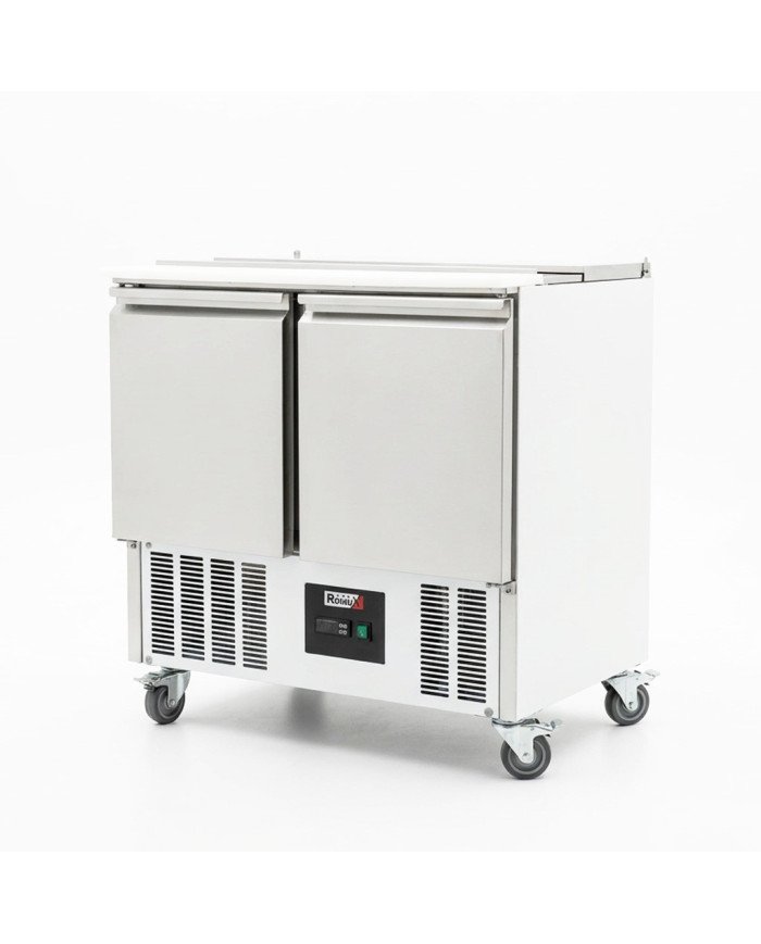 Mesa Fria de Preparacion 2 Puertas de 90x70 cm con Encimera de Poliuterano ®Romux