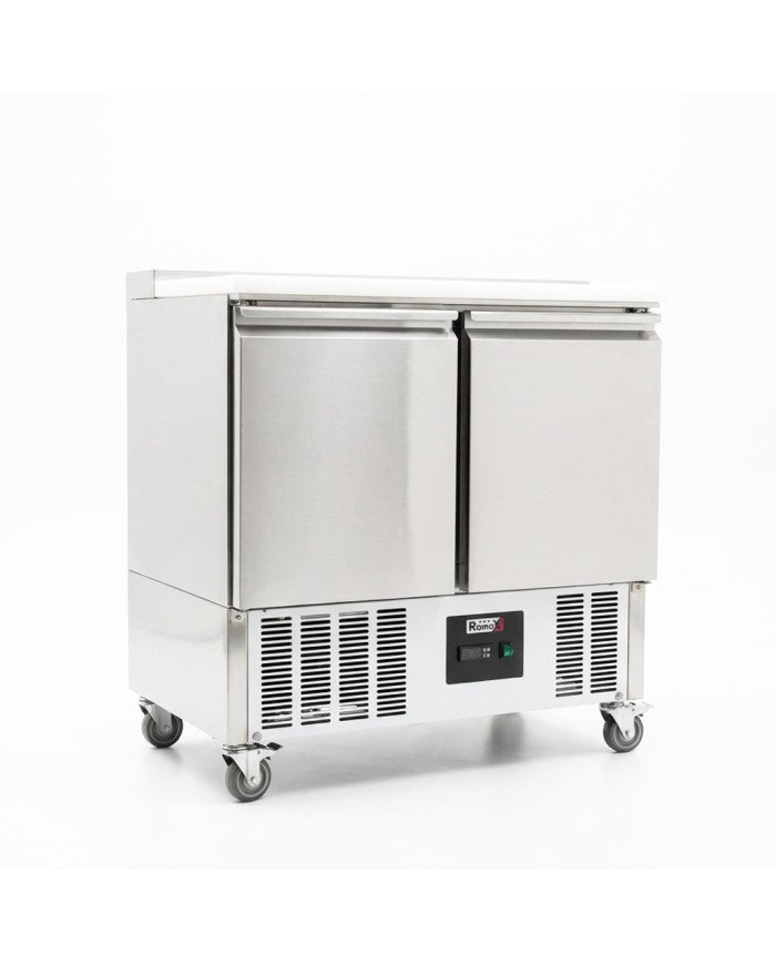 Mesa Fria de Preparacion 2 Puertas de 90x70 cm con Encimera de Poliuterano ®Romux