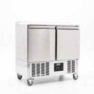 Mesa Fria de Preparacion 2 Puertas de 90x70 cm con Encimera de Poliuterano ®Romux