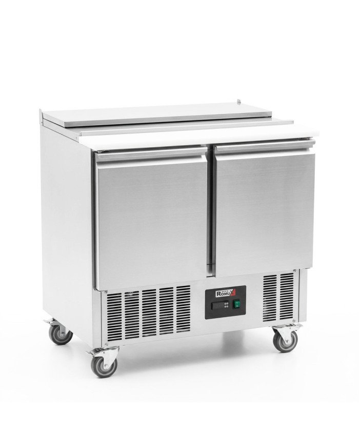 Mesa Fria de Preparacion 2 Puertas de 90x70 cm con Encimera de Poliuterano ®Romux