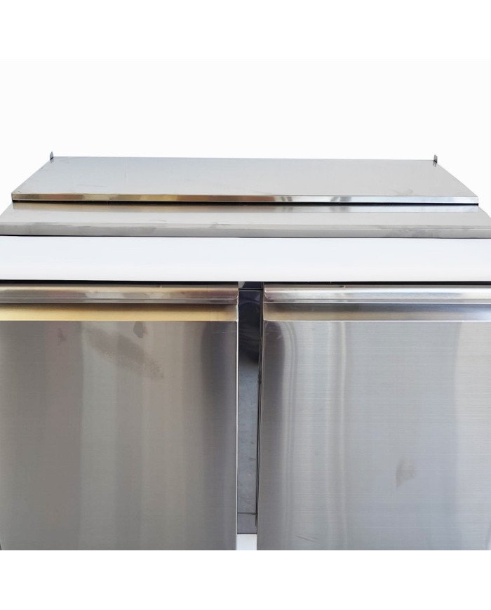 Mesa Fria de Preparacion 2 Puertas de 90x70 cm con Encimera de Poliuterano ®Romux