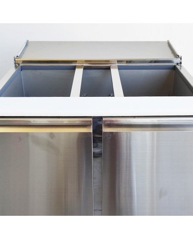 Mesa Fria de Preparacion 2 Puertas de 90x70 cm con Encimera de Poliuterano ®Romux