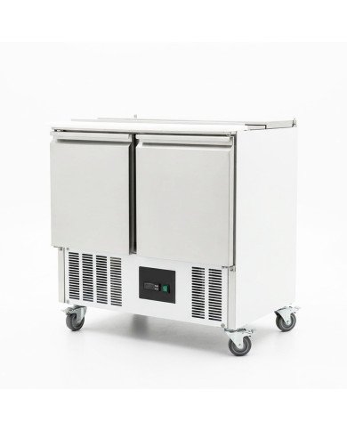 Mesa Fria de Preparacion 2 Puertas de 90x70 cm con Encimera de Poliuterano ®Cleiton