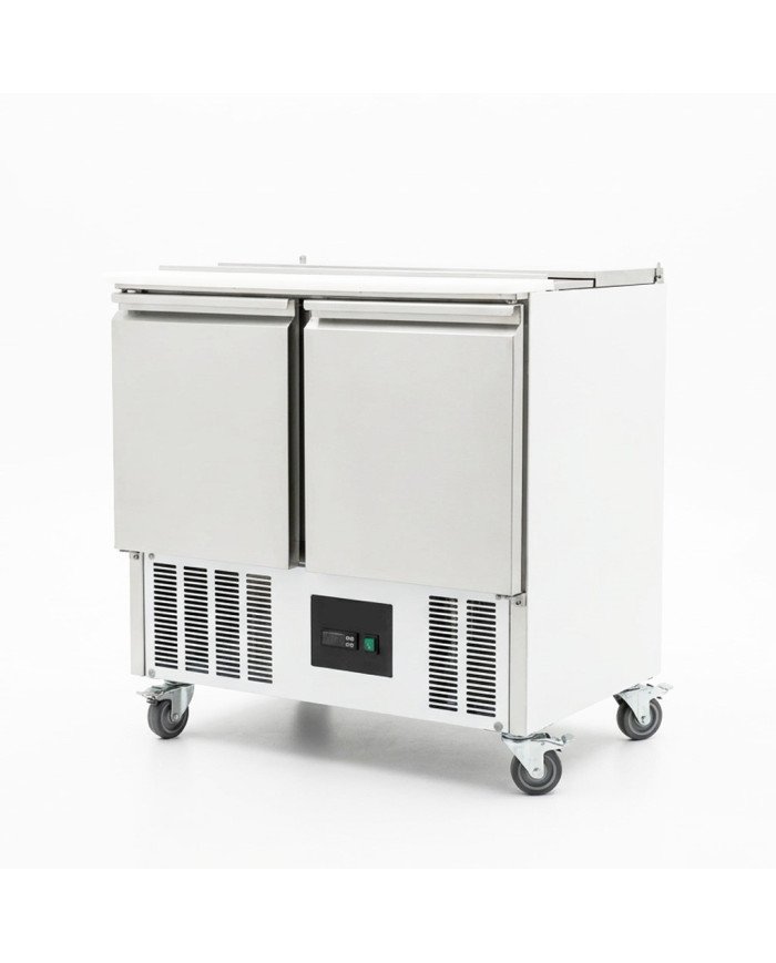 Mesa Fria de Preparacion 2 Puertas de 90x70 cm con Encimera de Poliuterano ®Cleiton