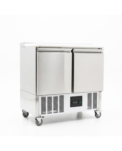Mesa Fria de Preparacion 2 Puertas de 90x70 cm con Encimera de Poliuterano ®Cleiton